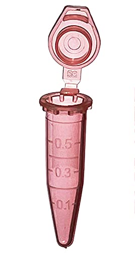 MUHWA 1000 Stück Polypropylen-Mikrozentrifugenröhrchen mit Schnappverschluss, 0,5 ml Fassungsvermögen Mikrotuben (rot) MUHWA 1000 Stück Polypropylen-Mikrozentrifugenröhrchen mit Schnappverschluss, 0,5 ml Fassungsvermögen Mikrotuben (rot) von MUHWA