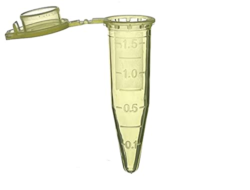 MUHWA Mikrozentrifugenröhrchen aus Polypropylen mit Schnappverschluss, 1,5 ml Mikro-Reagenzgläser, konische Mikroröhrchen, Probenfläschchen für Labor, 500 Stück (gelb) von MUHWA