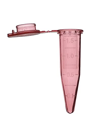 MUHWA Mikrozentrifugenröhrchen aus Polypropylen mit Schnappverschluss, 1,5 ml Mikro-Reagenzgläser, konische Mikroröhrchen, Probenfläschchen für Labor, 500 Stück (rot) von MUHWA