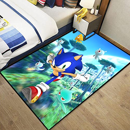 MUICIN Kinderzimmer Dekorative Sonic Teppich Wohnzimmer Bodenmatten Dekorative Teppiche Cartoon Anti-Rutsch-Matten - Bereich Teppiche.,80 * 120cm von MUICIN
