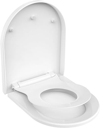 WC Sitz family, MUJIUSHI Familien Toilettendeckel mit Abnehmbarer Kindersitz, Absenkautomatik,Verstellbares Scharnier, Quick-Release-Funcktion/D/U-Form PP Kinder und Erwachsene Klobrille von MUJIUSHI