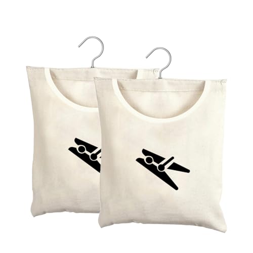 MUKA 2 Stück Wäscheklammerbeutel zum Aufhängen Canvas Wäscheklammerhalter mit Haken Outdoor Klammerbeutel für Wäscheklammern Lagerung von MUKA