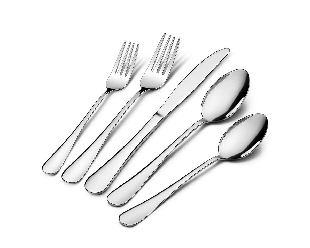 MUKEAO Besteck-Set Besteck-Set, Abendessen-Besteck-Set, 60-teilig., Edelstahl von MUKEAO