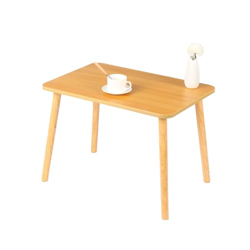 MUL-BOUTIQUE Beistelltisch, Platte aus Karton, Füße aus Holz, abgerundete Ecken, moderner Stil (60 x 40 x 40 cm, Holz) von MUL-BOUTIQUE