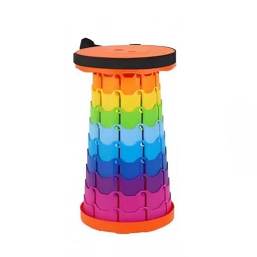 MUL-BOUTIQUE Tragbarer Klapphocker, 45 cm hoch, Campinghocker, kann in Pfannkuchenform gefaltet werden, geeignet für Reisen, Angeln, Camping (Farbe) von MUL-BOUTIQUE