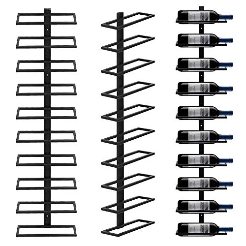 Weinregal aus schwarzem Metall für 10 Flaschen, Wandhalterung, Flaschenhalter, Metall, Weinregal, Flaschenhalter für 10 Flaschen, Keller, Haus von MUL-BOUTIQUE