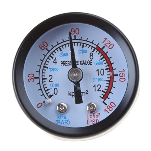 MULAIDI 0~180 0-12 Utility Air Manometer Fittings Anschluss Für Luft Kompressor Wasser Öl Durchmesser 4 2 cm Flüssigkeit Manometer von MULAIDI