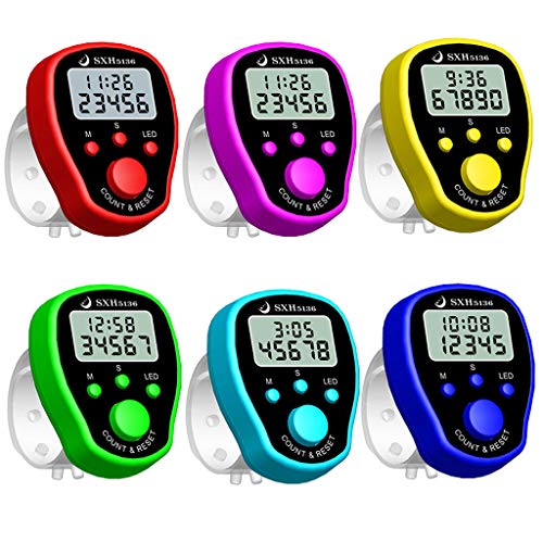 MULAIDI 1 Stück 36 X 45 Mm Multifunktionale Uhrfunktion LED Rezitationszähler Zufällige Farbe Fingerzähler von MULAIDI
