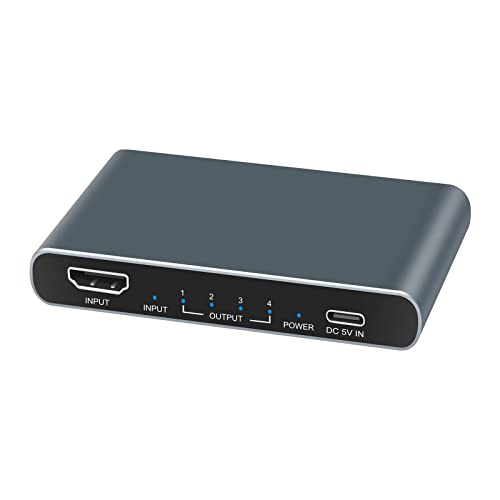 MULAIDI 1x4 Splitter 1 In 4 Out Splitter Verstärker 4K/60HZ Display HDTV PC Laptop Tablet von MULAIDI