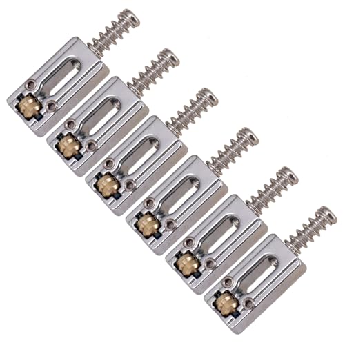 MULAIDI Gitarrensteg-Rollensättel, Ersatz-Tremolo-Brücken, E-Gitarren-Zubehör, einfach zu installieren, Metall-Gitarren-Steg-Rollensättel, Ersatzteile, 6 Stück von MULAIDI