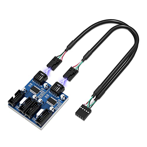 Motherboard USB 2.0 9-poliger Header 1 Bis 4 Verlängerungs Hub Splitter Adapter Konverter USB 2.0-Stecker Auf 4 9-poliges Internes Kabel USB 2.0 9-poliger Header 1 Bis 4 Verlängerungs Hub Splitter von MULAIDI