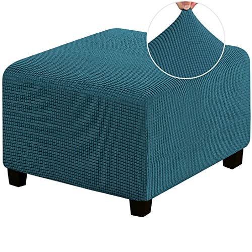 MULARE Ottoman Bezug, Stretch Jacquard Fußhocker Schonbezug, Möbelschutz, mit elastischen Fußhocker Schonbezügen, staubdichte, abnehmbare, waschbare Fußstützen Hockerbezüge von MULARE