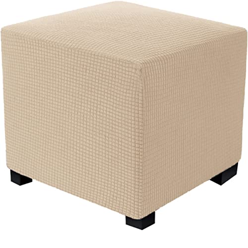 MULARE Ottomane Schonbezug Hockerbezug, Hocker Hussen für Quadratische Fußhocker, Sitzhocker Elastisch Husse, Jacquard Überzug Möbel Protector für Sofa Fußbank von MULARE