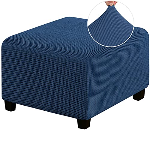 MULARE Ottomane Schonbezug Hockerbezug, Hocker Hussen für Quadratische Fußhocker, Sitzhocker Elastisch Husse, Jacquard Überzug Möbel Protector für Sofa Fußbank von MULARE