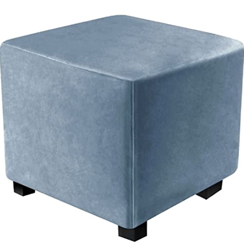 MULARE Ottomane Schonbezug Quadratische Stretch Hocker Bezug Samt hocker Waschbar Quadratisch Sofa Fußbank Abdeckung Möbel Beschützer von MULARE