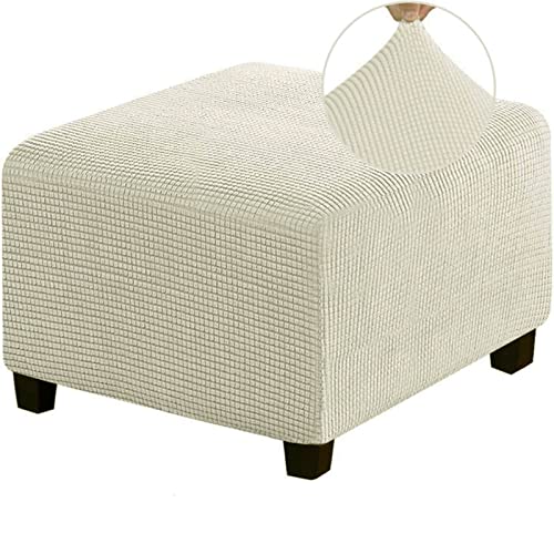 MULARE Stretch Ottoman Bezug, rechteckig, moderner Druck, Fußhocker Schonbezug mit elastischer Unterseite, waschbare, superweiche Universal Schonbezüge von MULARE