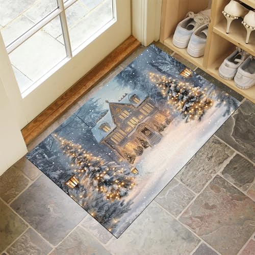 Fußmatte Außen Und Innen - 40X60Cm Rutschfeste Schmutzfangmatte Türmatte, Waschbar Wetterfest Fussmatte, Weihnachten Dekoriertes Haus Aussen Für Haustür, Eingangsbereich, Garten Türmatte Teppich Fußmatte Außen Und Innen - 40X60Cm Rutschfeste Schmutzfangmatte Türmatte, Waschbar Wetterfest Fussmatte, Weihnachten Dekoriertes Haus Aussen Für Haustür, Eingangsbereich, Garten Türmatte Teppich von MULERN