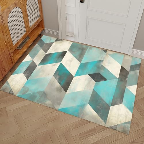 Fußmatte Schmutzfangmatte 60x90cm, Modern Industriell Waschbar Wasserdicht Robust Teppich, Abstrakt Dreieck Antirutsch Willkommens Fussmatte Für Eingang, Küche, Schlafzimmer Carpet Fußmatte Schmutzfangmatte 60x90cm, Modern Industriell Waschbar Wasserdicht Robust Teppich, Abstrakt Dreieck Antirutsch Willkommens Fussmatte Für Eingang, Küche, Schlafzimmer Carpet von MULERN