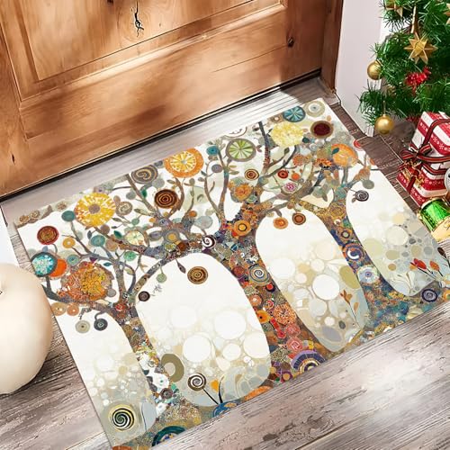 Fußmatte Schmutzfangmatte Innen 50x80cm, Mosaik Kunst rutschfeste Wasserdicht Türmatte, Kreis Baum Eingangstürmatte mit Wasserabsorbierenden, Haustür & Flur, Weiß Fußmatte Schmutzfangmatte Innen 50x80cm, Mosaik Kunst rutschfeste Wasserdicht Türmatte, Kreis Baum Eingangstürmatte mit Wasserabsorbierenden, Haustür & Flur, Weiß von MULERN