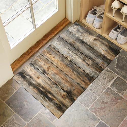MULERN Eingang Fußmatte 50X80Cm - Innen Und Außen Waschbar Fussmatt, Wasserdicht Türmatte, Holzstrukturhintergrund Rutschfester Schmutzfänger Teppich Für Eingang, Haustür, Patio, Flur, Garten MULERN Eingang Fußmatte 50X80Cm - Innen Und Außen Waschbar Fussmatt, Wasserdicht Türmatte, Holzstrukturhintergrund Rutschfester Schmutzfänger Teppich Für Eingang, Haustür, Patio, Flur, Garten von MULERN