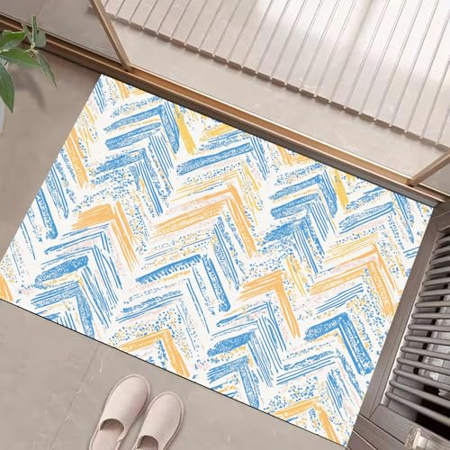 MULERN Fußmatte Außen Und Innen - 80X120Cm rutschfeste Schmutzfangmatte Türmatte Abstrakte Textur Waschbar Wetterfest Fussmatte, Aussen Für Haustür, Eingangsbereich Teppich von MULERN