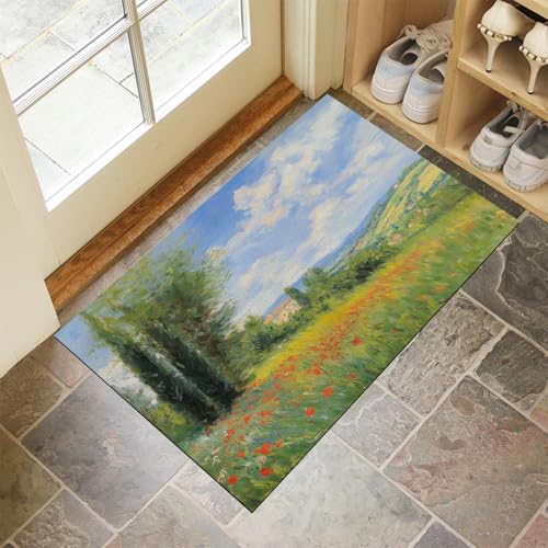 MULERN Fußmatte Schmutzfangmatte - 40X60Cm Waschbar Wasserdicht Robust Teppich, Mohnbäume Antirutsch Willkommens Fussmatte Für Eingang, Haustür, Flur, Küche, Schlafzimmer Carpet MULERN Fußmatte Schmutzfangmatte - 40X60Cm Waschbar Wasserdicht Robust Teppich, Mohnbäume Antirutsch Willkommens Fussmatte Für Eingang, Haustür, Flur, Küche, Schlafzimmer Carpet von MULERN