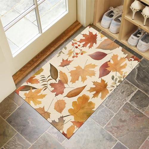 MULERN Waschbar Türmatte - 60X90Cm Fußmatte Innen, Absorbierend Fussmatte, rutschfeste Sauberlaufmatte, Herbst Laub Schmutzfänger Teppich Für Hund, Eingang, Nasse Pfoten MULERN Waschbar Türmatte - 60X90Cm Fußmatte Innen, Absorbierend Fussmatte, rutschfeste Sauberlaufmatte, Herbst Laub Schmutzfänger Teppich Für Hund, Eingang, Nasse Pfoten von MULERN