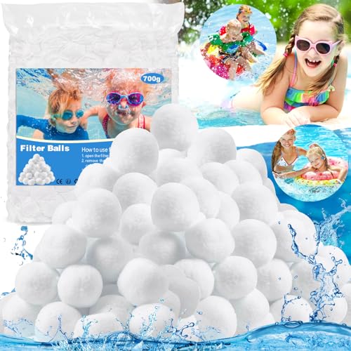 MULEVIP Filterbälle Pool,700g Filterbälle Filterbälle Pool Filterbälle für Sandfilteranlagen,Ersetzen 25 kg Filtersand für sandfilteranlagen, Schwimmbad, Filterpumpe, Aquarium Sandfilter von MULEVIP