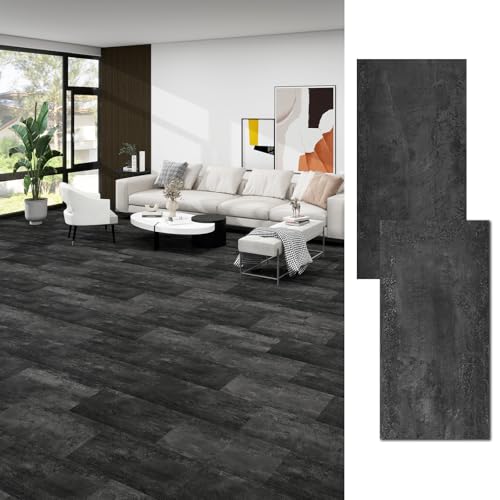 Mulgreat - PVC Bodenbelag - 12 Fliesen Selbstklebende Vinyl-Fliesen - Vinylboden - Betoneffekt - Vinylboden Selbstklebend - 60,96 cm x 30,48 cm Dicke 1,5 mm 2.23m² von MULGREAT