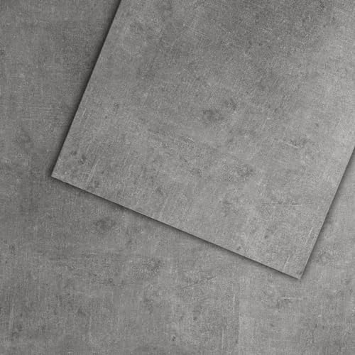 Mulgreat - PVC Bodenbelag Galena - Selbstklebende Vinyl-Fliesen - Vinylboden - Betoneffekt - Grau- 60,96 cm x 30,48 cm x 1,5 mm - Dicke 1,5 mm - 2.23m² / 12 Fliesen von MULGREAT