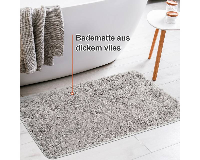 Badematte MULISOFT, Höhe 25 mm, Rutschfeste und Waschbare Badematte, fußbodenheizungsgeeignet, schnell trocknend, strapazierfähig, ultrafeine Faser, Rechteckige Badezimmerteppich, 1 Stück, 50x80cm von MULISOFT