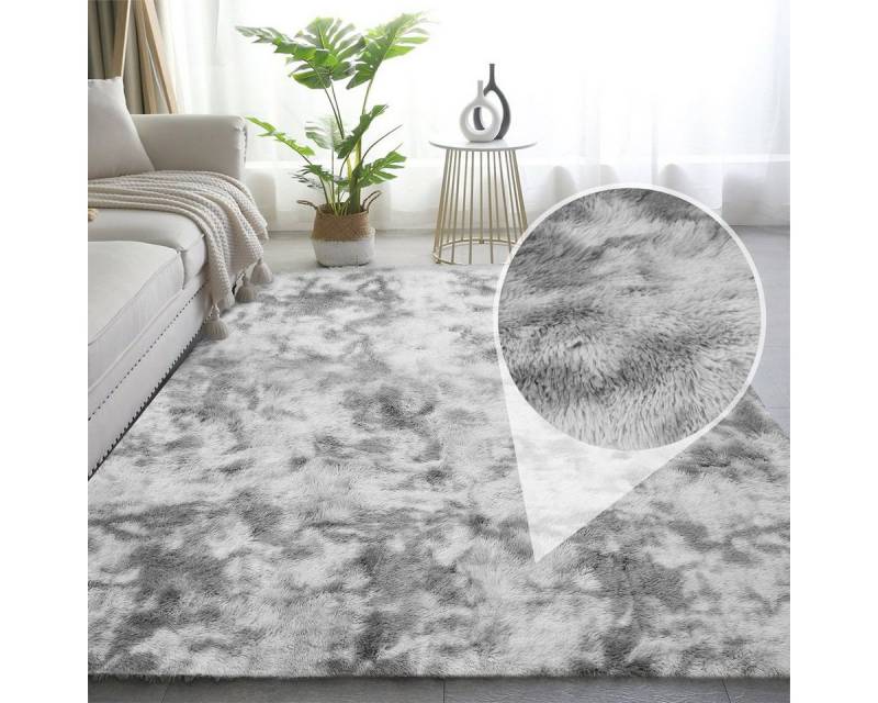 Simloveve Hochflor-Teppich, rechteckig, Höhe: 30 mm, Teppich Wohnzimmer Imitat Kunstfell Flauschig Langflor Teppich von Simloveve