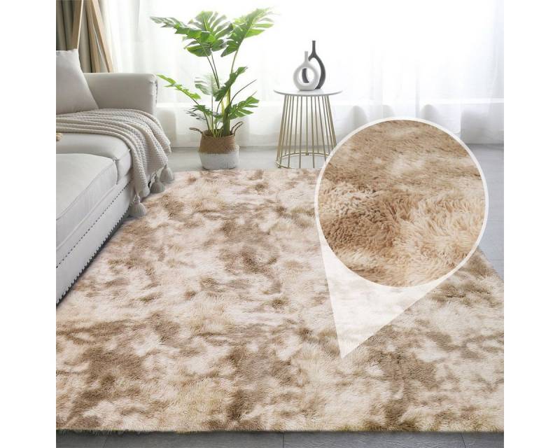 Simloveve Hochflor-Teppich, rechteckig, Höhe: 30 mm, Teppich Wohnzimmer Imitat Kunstfell Flauschig Langflor Teppich von Simloveve