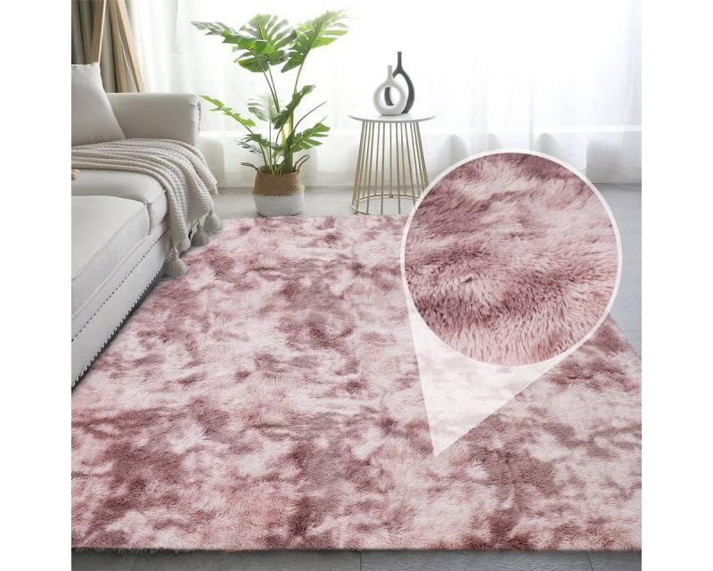 Simloveve Hochflor-Teppich, rechteckig, Höhe: 30 mm, Teppich Wohnzimmer Imitat Kunstfell Flauschig Langflor Teppich von Simloveve