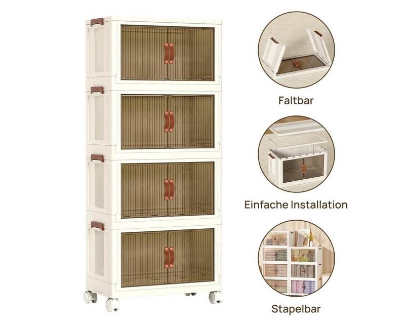 Simloveve Aufbewahrungsbox Große Stapelbare Aufbewahrungsbox Organisation mit Rädern, Deckel (für Büro, Küche & Wohnzimmer), Stapelbare Kisten storage box kunststoffbox klappbox von Simloveve