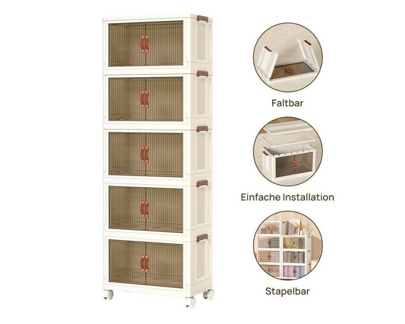 Simloveve Aufbewahrungsbox Große Stapelbare Aufbewahrungsbox Organisation mit Rädern, Deckel (für Büro, Küche & Wohnzimmer), Stapelbare Kisten storage box kunststoffbox klappbox von Simloveve