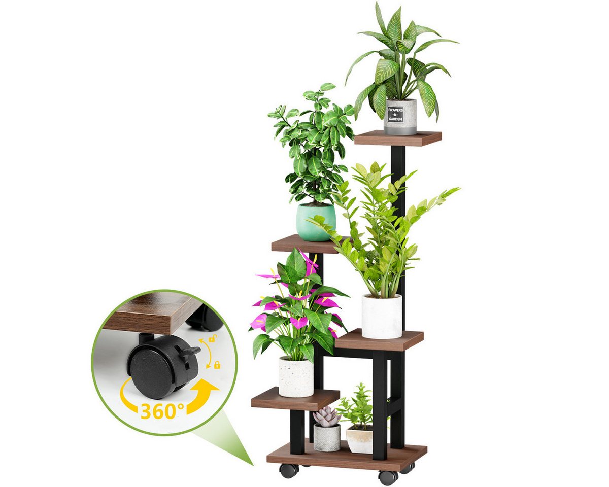 Simloveve Blumenständer Pflanzenständer Metall mit Rädern 4 Ebenen, 85cm Höhe, Blumentreppe für Zimmerecke Wohnzimmer Terrasse Fenster Garten Hof Simloveve Blumenständer Pflanzenständer Metall mit Rädern 4 Ebenen, 85cm Höhe, Blumentreppe für Zimmerecke Wohnzimmer Terrasse Fenster Garten Hof von Simloveve