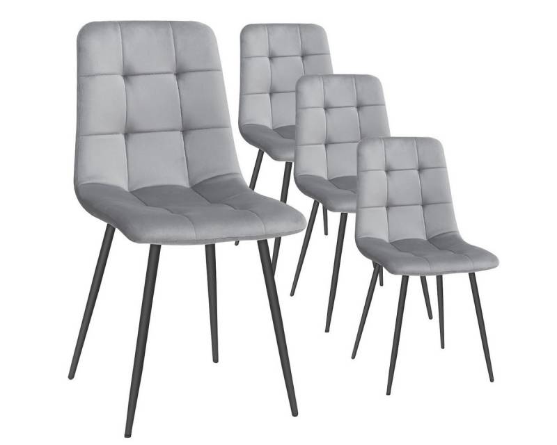 MULISOFT Esszimmerstuhl 2er/4er Set Küchenstuhl Polsterstuhl Wohnzimmerstuhl (4 St), Sessel mit Rückenlehne, Sitzfläche aus Samt, Metallbeine von MULISOFT