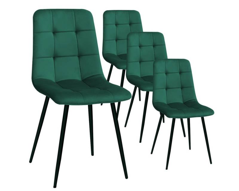 MULISOFT Esszimmerstuhl 2er/4er Set Küchenstuhl Polsterstuhl Wohnzimmerstuhl (4 St), Sessel mit Rückenlehne, Sitzfläche aus Samt, Metallbeine von MULISOFT