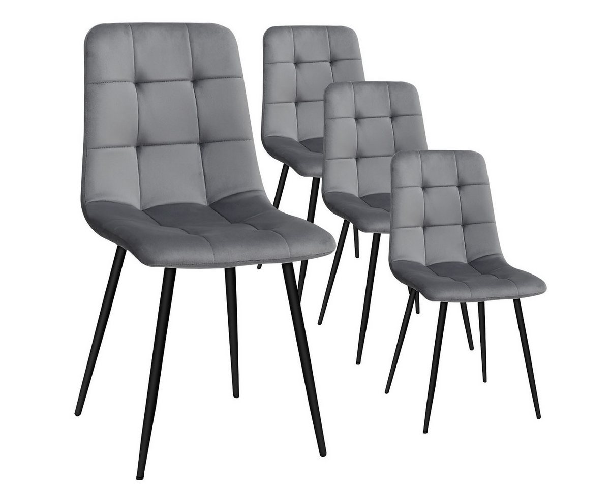 MULISOFT Esszimmerstuhl 2er/4er Set Küchenstuhl Polsterstuhl Wohnzimmerstuhl (4 St), Sessel mit Rückenlehne, Sitzfläche aus Samt, Metallbeine von MULISOFT