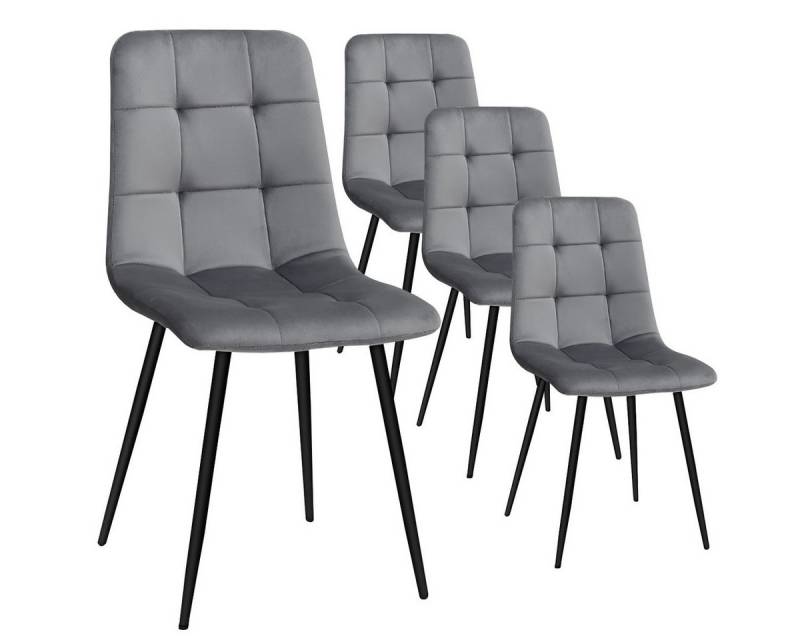 MULISOFT Esszimmerstuhl 2er/4er Set Küchenstuhl Polsterstuhl Wohnzimmerstuhl (4 St), Sessel mit Rückenlehne, Sitzfläche aus Samt, Metallbeine von MULISOFT