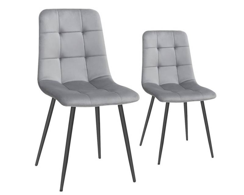 MULISOFT Esszimmerstuhl 2er Set Küchenstuhl Polsterstuhl Wohnzimmerstuhl (2 St), Sessel mit Rückenlehne, Sitzfläche aus Samt, Metallbeine von MULISOFT