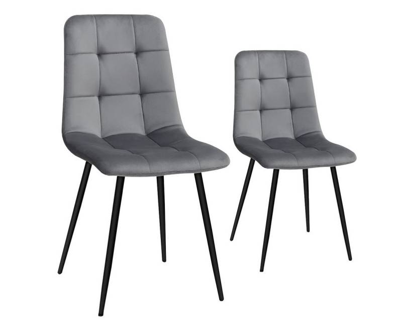 MULISOFT Esszimmerstuhl 2er Set Küchenstuhl Polsterstuhl Wohnzimmerstuhl (2 St), Sessel mit Rückenlehne, Sitzfläche aus Samt, Metallbeine von MULISOFT