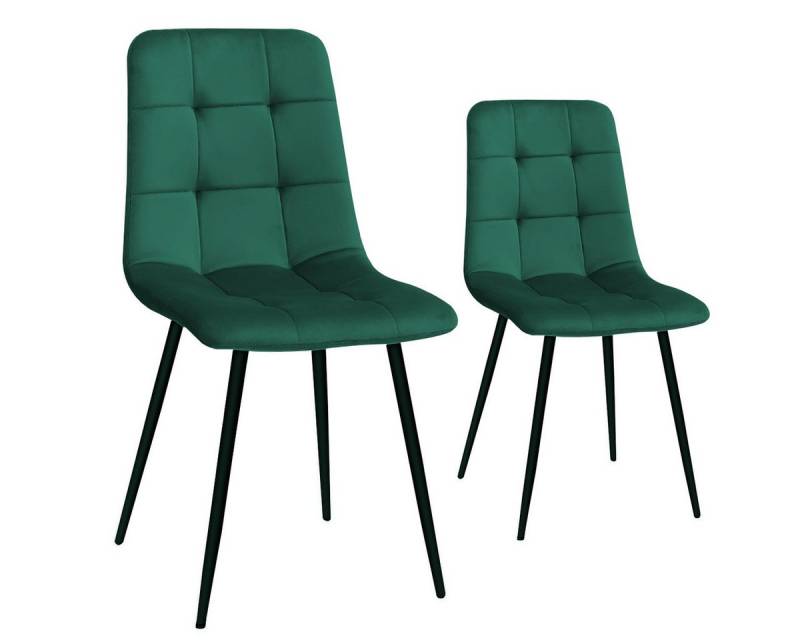 MULISOFT Esszimmerstuhl 2er Set Küchenstuhl Polsterstuhl Wohnzimmerstuhl (2 St), Sessel mit Rückenlehne, Sitzfläche aus Samt, Metallbeine von MULISOFT
