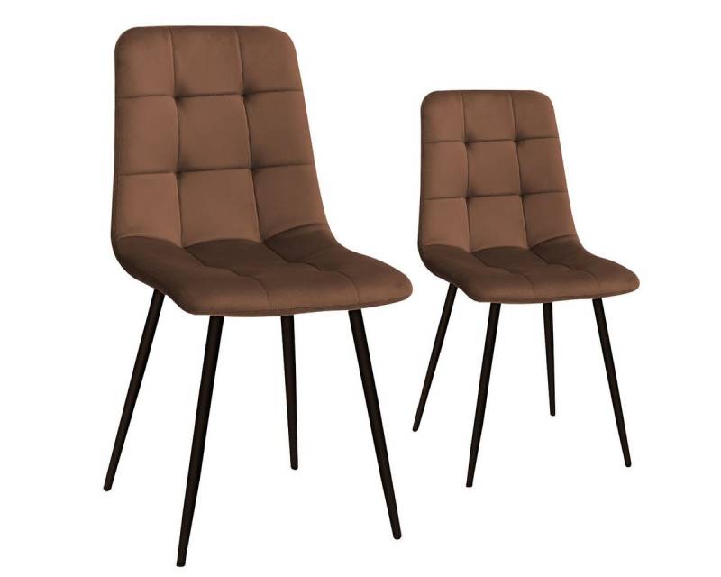 MULISOFT Esszimmerstuhl 2er Set Küchenstuhl Polsterstuhl Wohnzimmerstuhl (2 St), Sessel mit Rückenlehne, Sitzfläche aus Samt, Metallbeine von MULISOFT