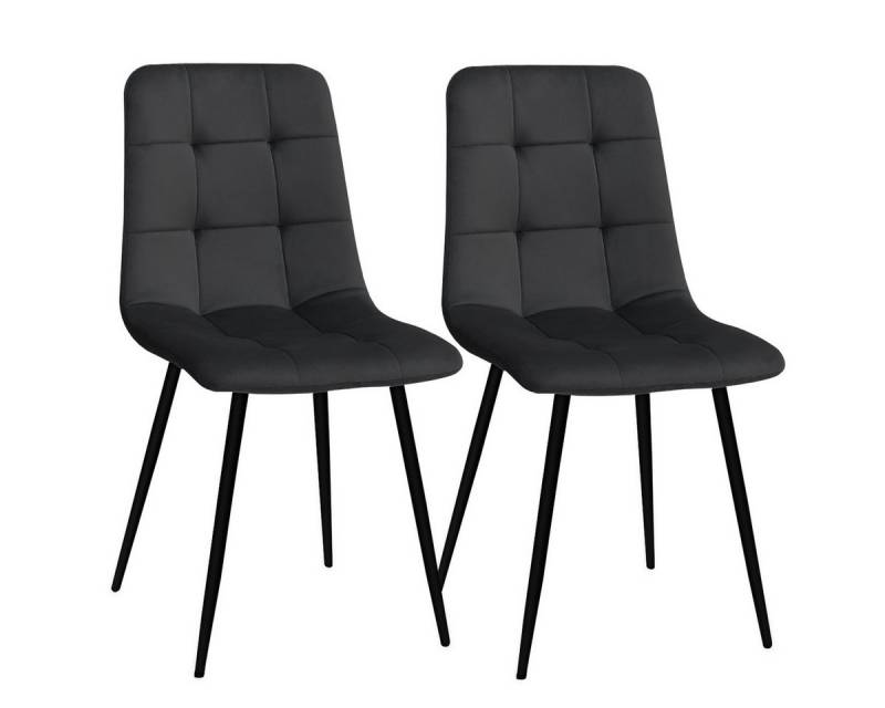 MULISOFT Esszimmerstuhl 2er Set Küchenstuhl Polsterstuhl Wohnzimmerstuhl (2 St), Sessel mit Rückenlehne, Sitzfläche aus Samt, Metallbeine von MULISOFT