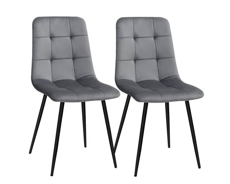 MULISOFT Esszimmerstuhl 2er Set Küchenstuhl Polsterstuhl Wohnzimmerstuhl (2 St), Sessel mit Rückenlehne, Sitzfläche aus Samt, Metallbeine von MULISOFT