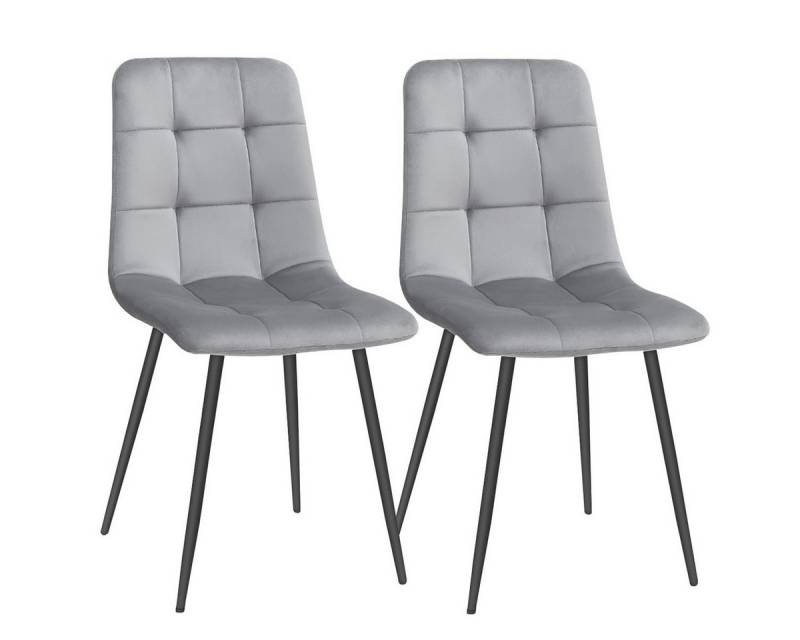MULISOFT Esszimmerstuhl 2er Set Küchenstuhl Polsterstuhl Wohnzimmerstuhl (2 St), Sessel mit Rückenlehne, Sitzfläche aus Samt, Metallbeine von MULISOFT