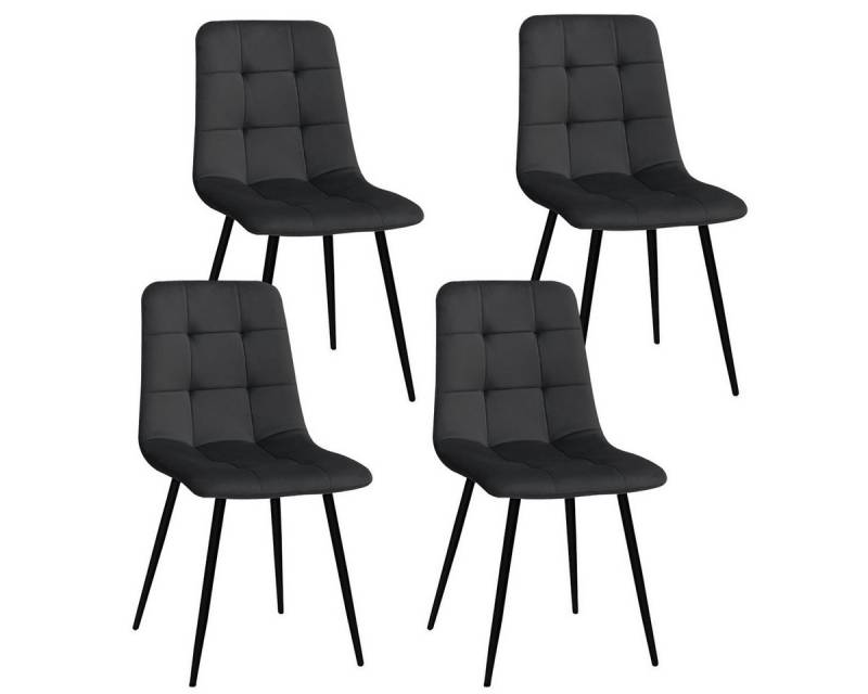 MULISOFT Esszimmerstuhl Essstühle Samt Polsterstuhl Stühle (4 St), Esszimmerstühle Esszimmer Stuhl 4er-Set, mit Rückenlehne von MULISOFT