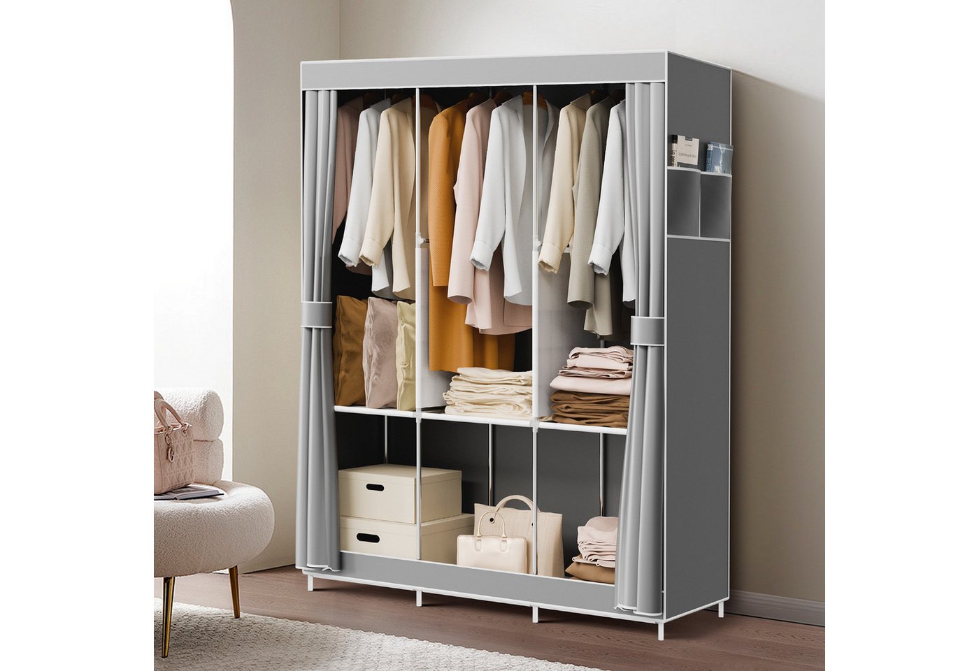 MULISOFT Kleiderständer Stoffschrank,offener Kleiderschrank mit Kleiderstangen, (1 St), Stoffschrank,Stoff Kleiderschrank von MULISOFT